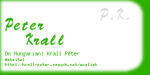 peter krall business card